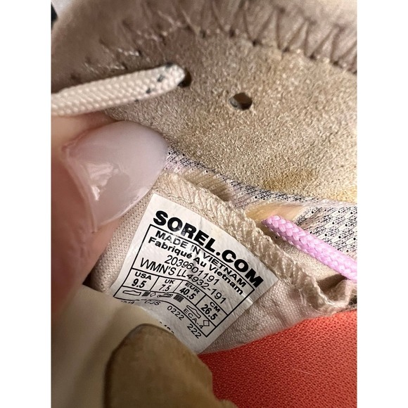Sorel Kinetic RNEGD Caribou Sneakers Women's 9.5 Beige Orange‎ Pink Chunky Sole - Picture 8 of 9